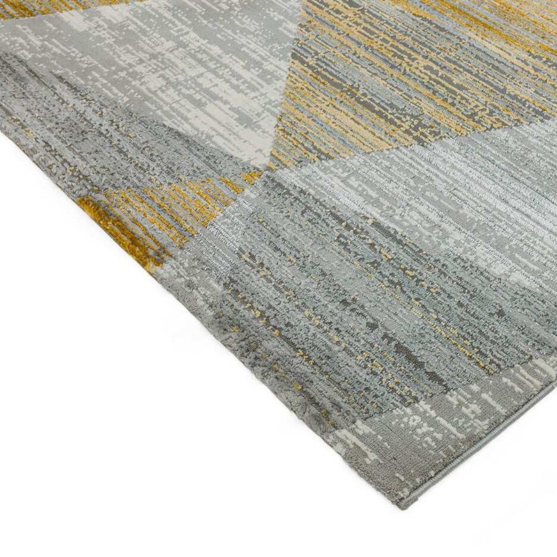 Block Angles Print Rug - Yellow