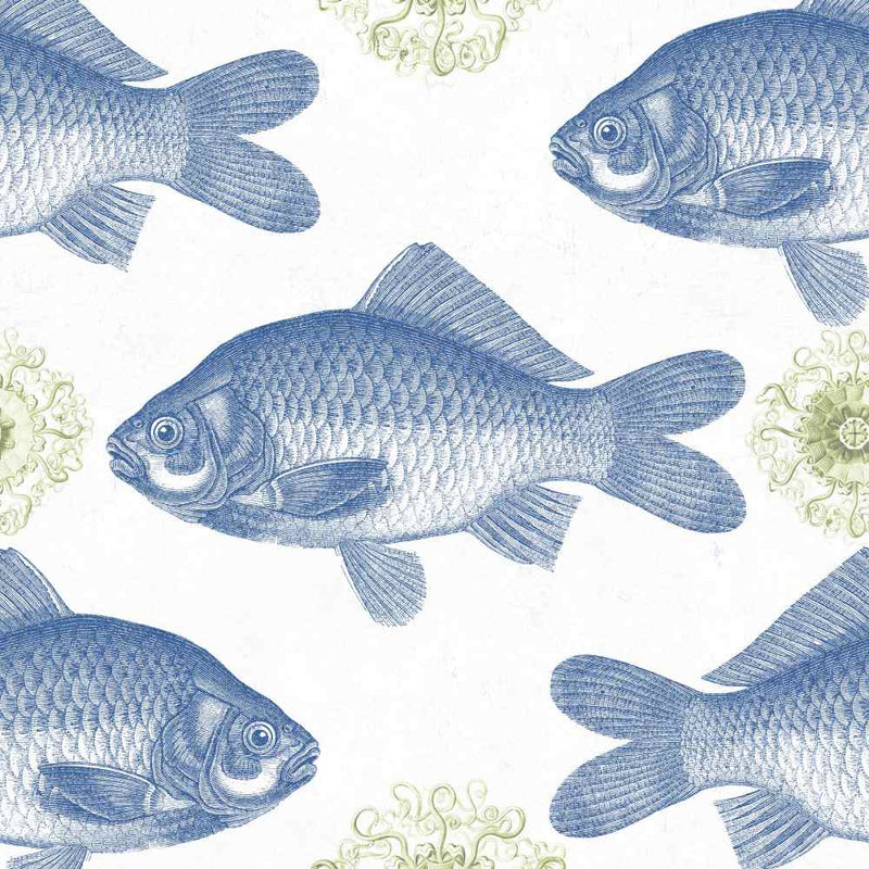 Blue Fish Wallpaper - Set of 3 Rolls - MINDTHEGAP