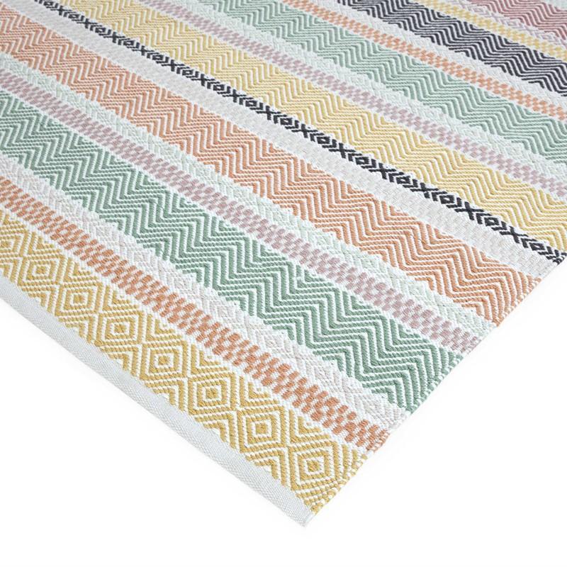 Boho Striped Patio Rug - Pastel