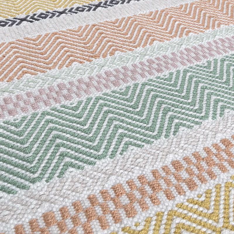 Boho Striped Patio Rug - Pastel