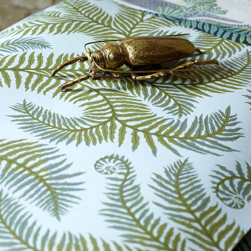 Bombe's Fernery Wallpaper - Olive & Celadon - Josephine Munsey