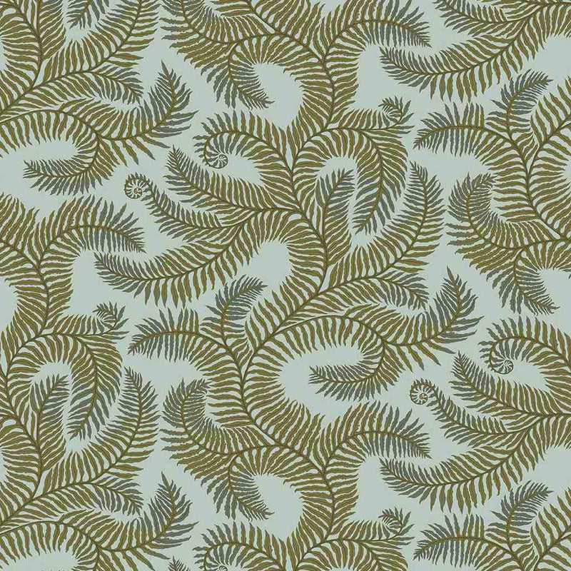 Bombe's Fernery Wallpaper - Olive & Celadon - Josephine Munsey