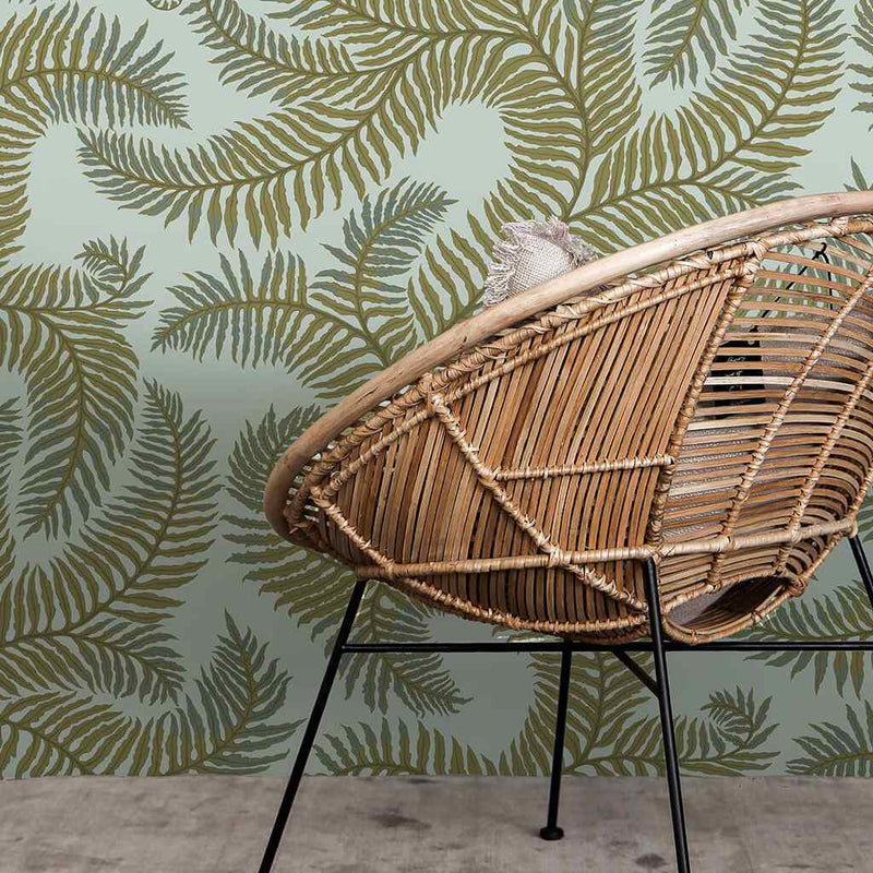 Bombe's Fernery Wallpaper - Olive & Celadon - Josephine Munsey