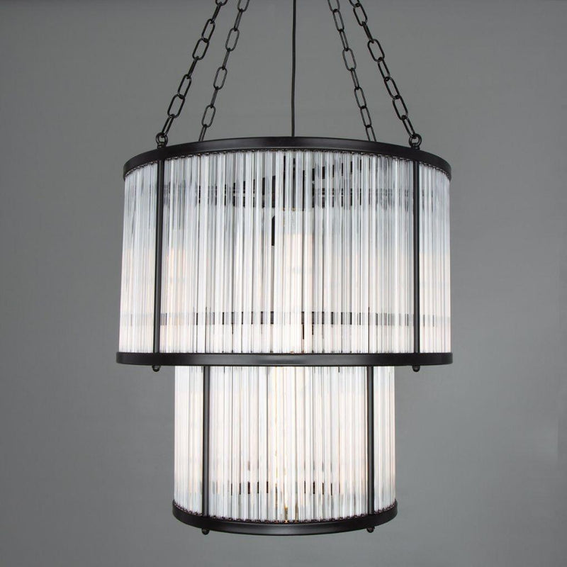 Caledon 2 Tier Chandelier with Glass Rods - Mullan Lighting