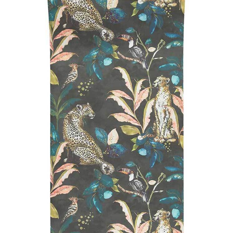 Cheetah Wallpaper - Charcoal - Graduate Collection