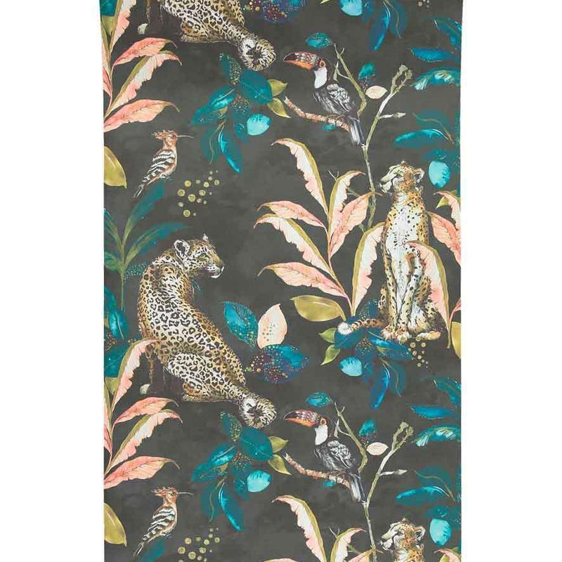 Cheetah Wallpaper - Charcoal - Graduate Collection