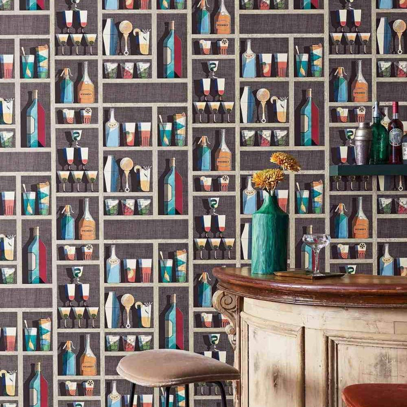 Cocktails Wallpaper - Fornasetti Senza Tempo - Cole & Son