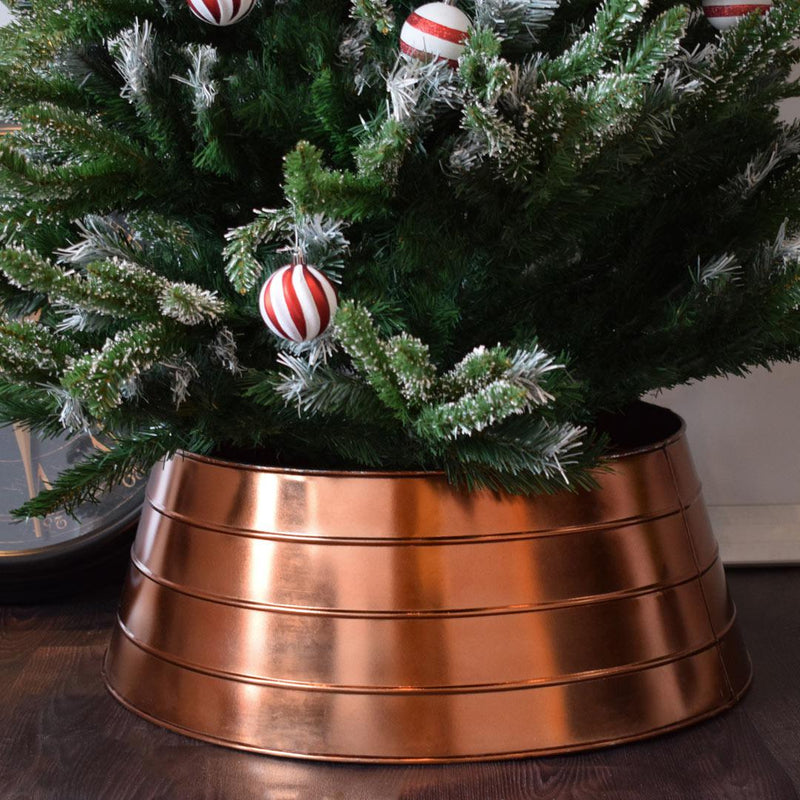 Copper Metal Xmas Tree Skirt