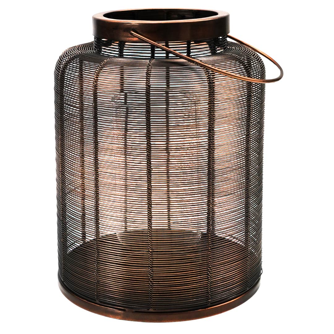 Copper Weave Candle Lantern