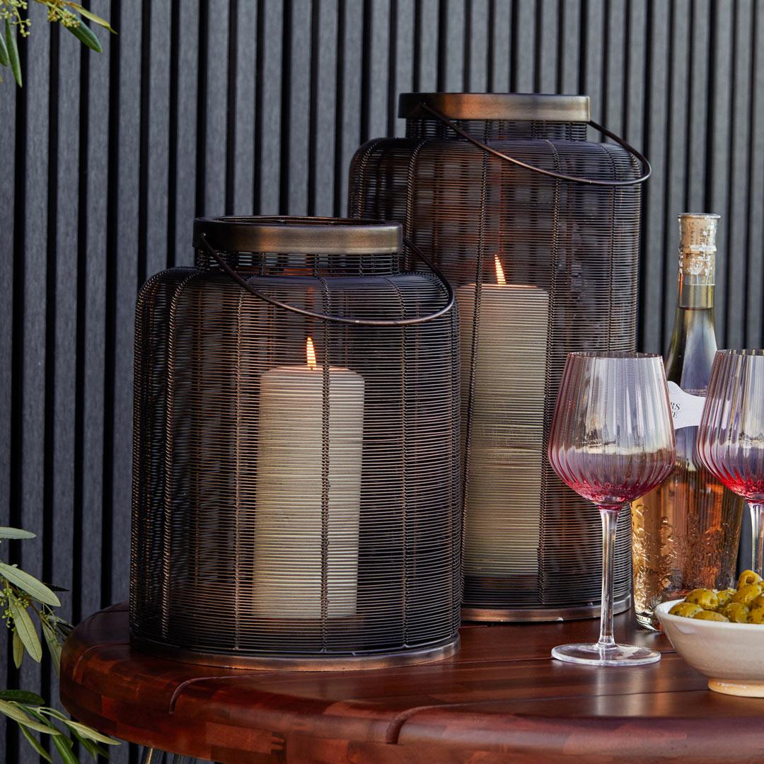 Copper Weave Candle Lantern