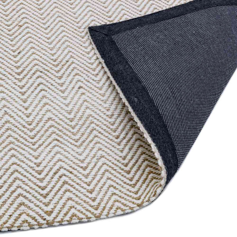 Cotton Chenille and Jute Herringbone Rug - Natural