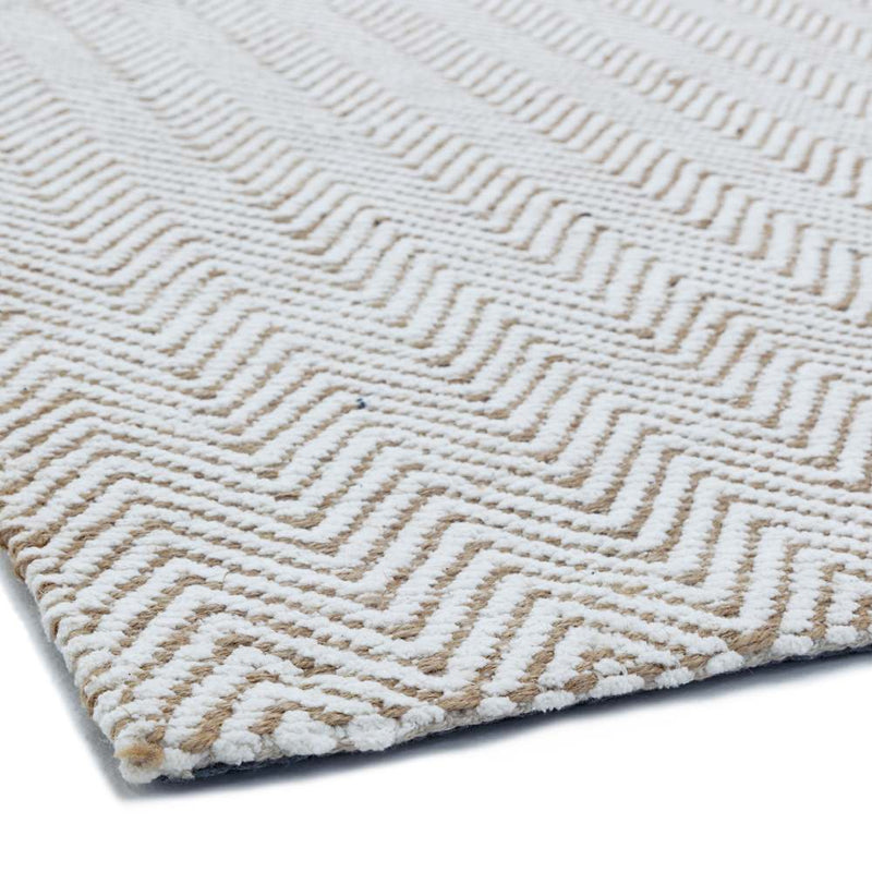 Cotton Chenille and Jute Herringbone Rug - Natural