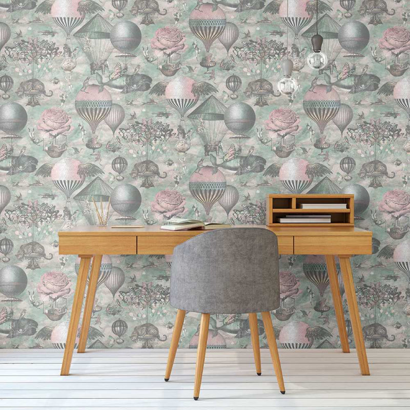 Curious Skies Wallpaper - Pink & Aqua - Brand Mckenzie