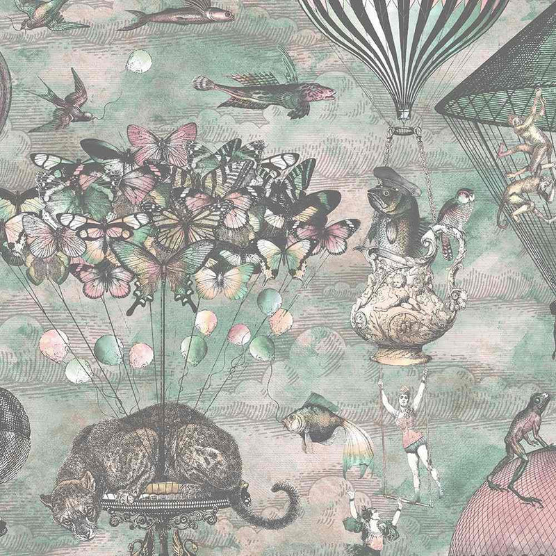 Curious Skies Wallpaper - Pink & Aqua - Brand Mckenzie