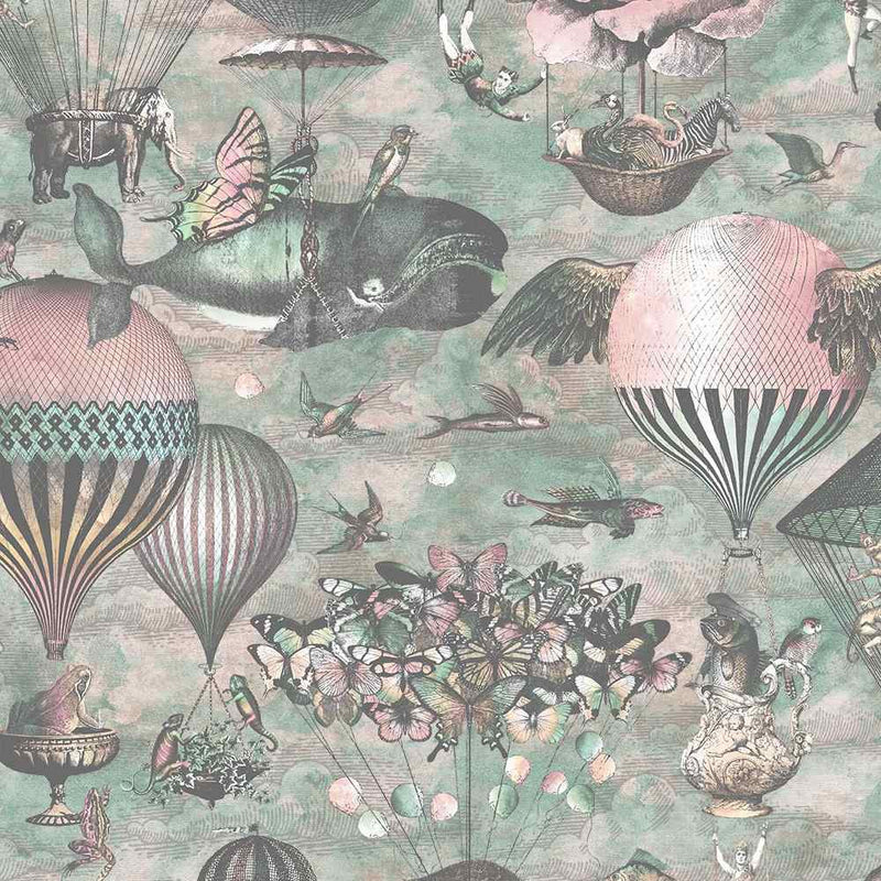 Curious Skies Wallpaper - Pink & Aqua - Brand Mckenzie