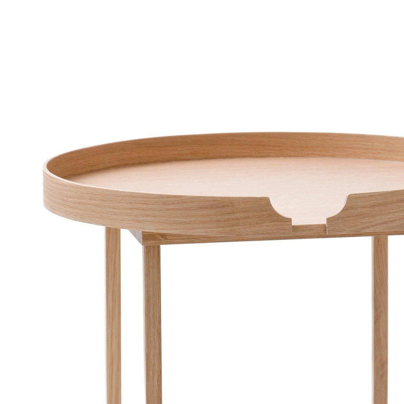 Damien Round Tray Table - Natural Oak
