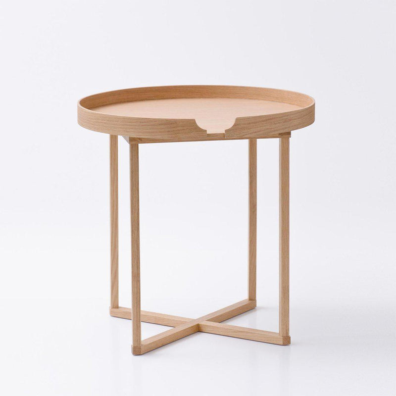 Damien Round Tray Table - Natural Oak