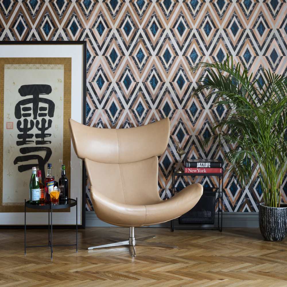 Diamonds Copper Metallic Wallpaper - MINDTHEGAP