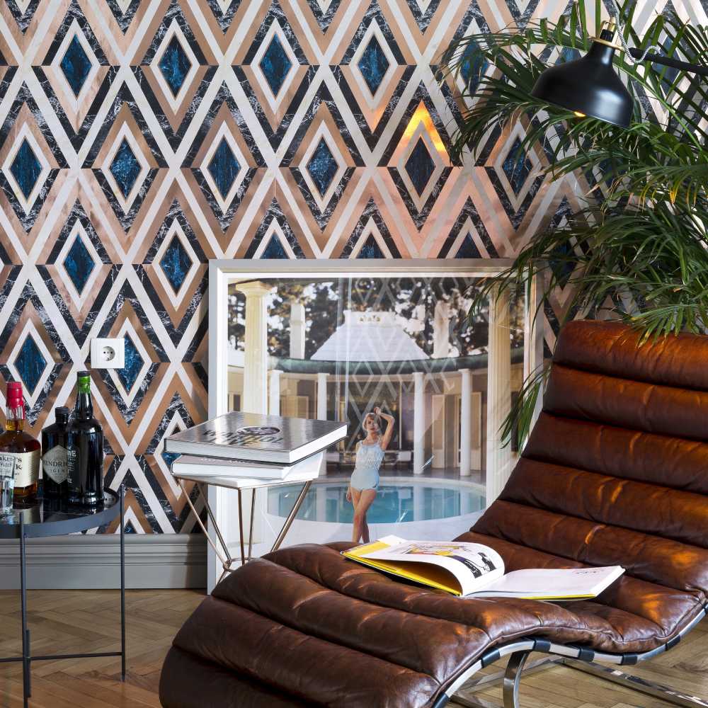 Diamonds Copper Metallic Wallpaper - MINDTHEGAP