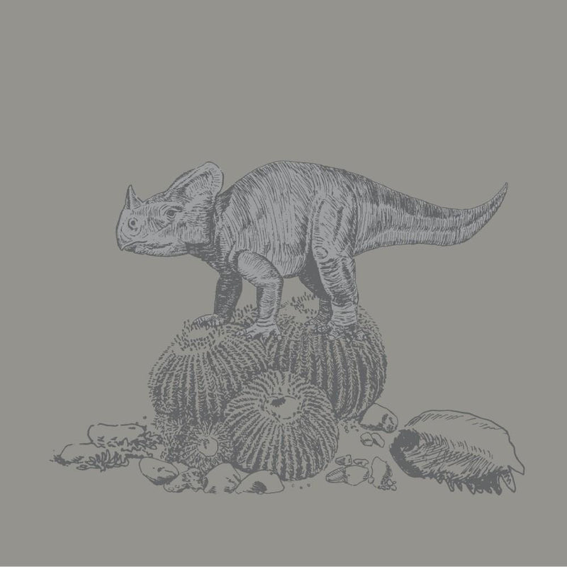 Dino Classic Wallpaper - Grey - Sian Zeng