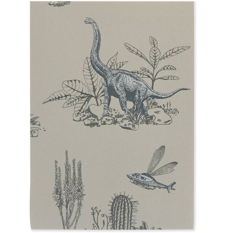 Dino Classic Wallpaper - Grey - Sian Zeng
