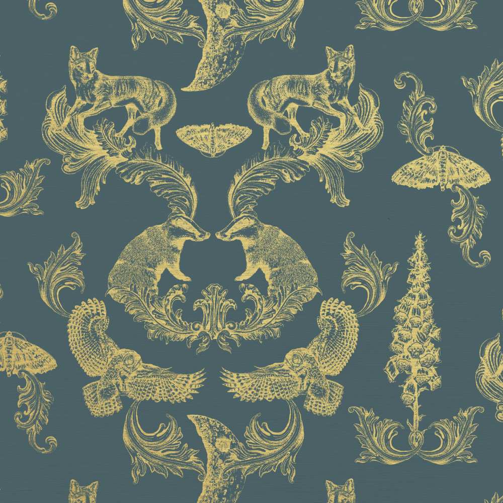 Dipped in Moonlight Wallpaper - Teal - Graduate Collection