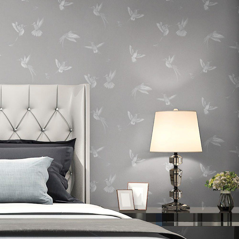 Exotic Birds Wallpaper - Concrete Grey - Brand Mckenzie