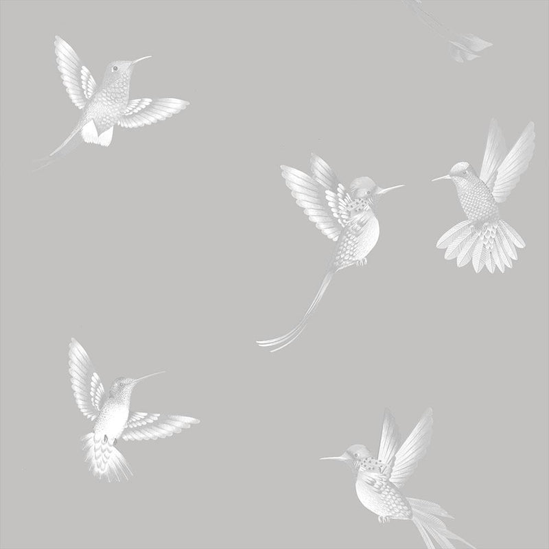Exotic Birds Wallpaper - Concrete Grey - Brand Mckenzie