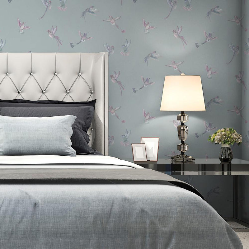 Exotic Birds Wallpaper - Duck Egg Blue - Brand Mckenzie