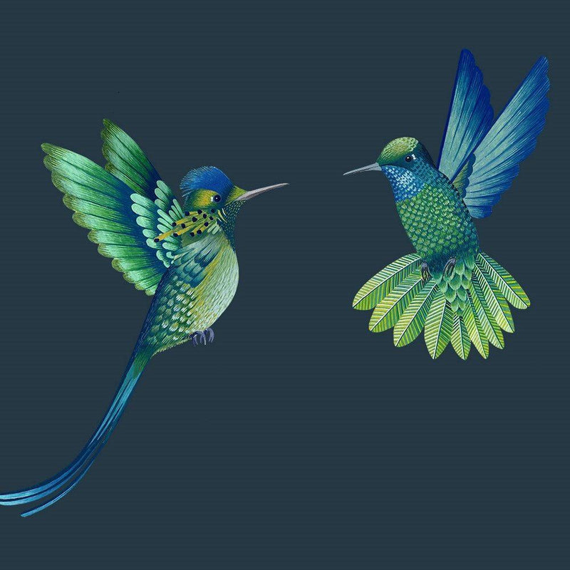 Exotic Birds Wallpaper - Midnight Blue - Brand Mckenzie