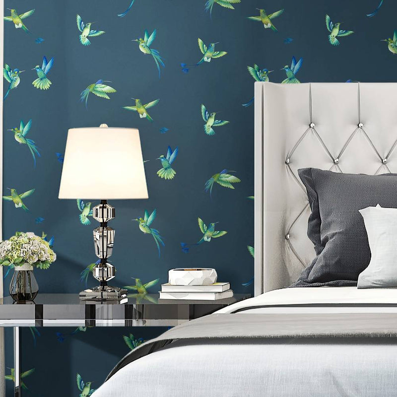 Exotic Birds Wallpaper - Midnight Blue - Brand Mckenzie