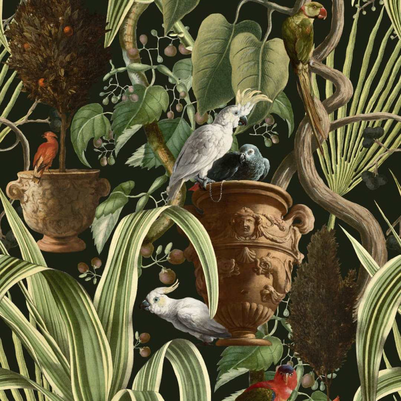 Exotic Menagerie Dark Wallpaper - Set of 3 Rolls - MINDTHEGAP