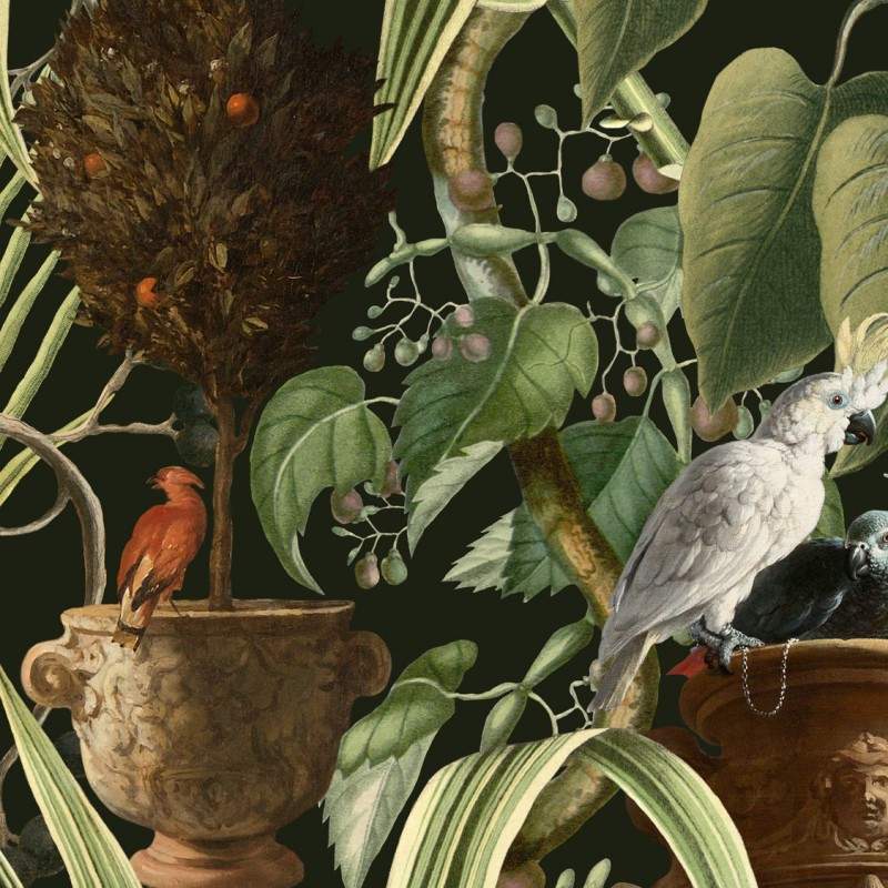 Exotic Menagerie Dark Wallpaper - Set of 3 Rolls - MINDTHEGAP