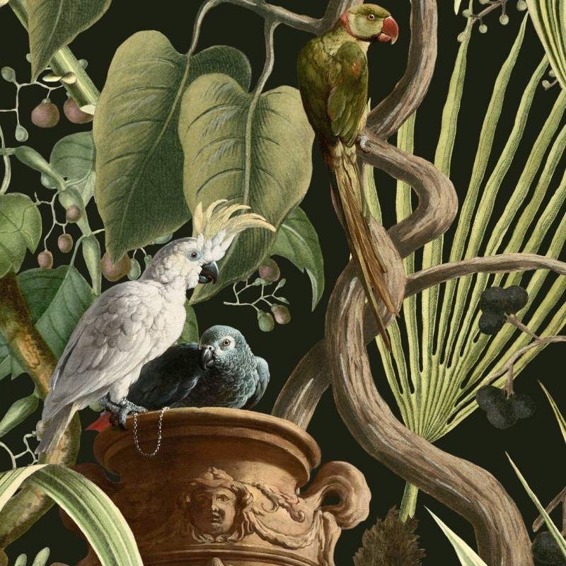 Exotic Menagerie Dark Wallpaper - Set of 3 Rolls - MINDTHEGAP