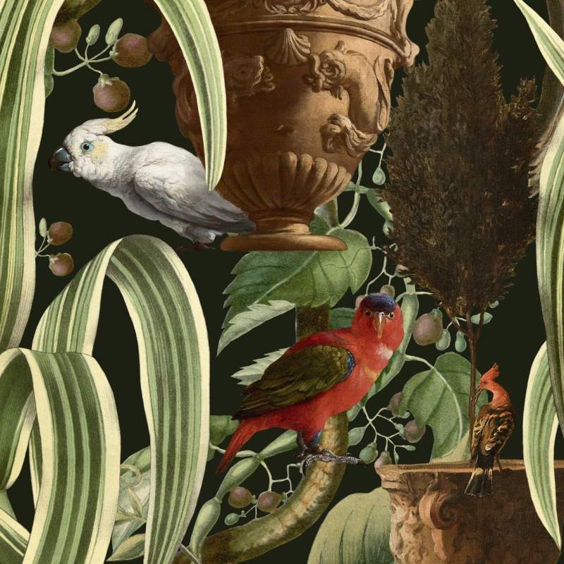 Exotic Menagerie Dark Wallpaper - Set of 3 Rolls - MINDTHEGAP