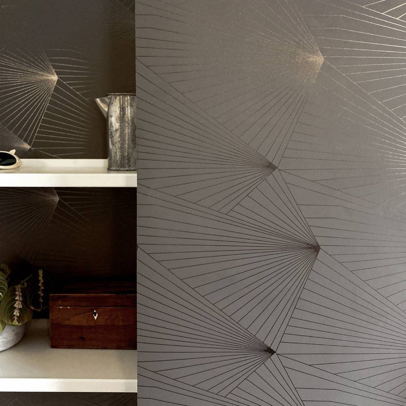 Fan Metallic Wallpaper - Bronze - Erica Wakerly