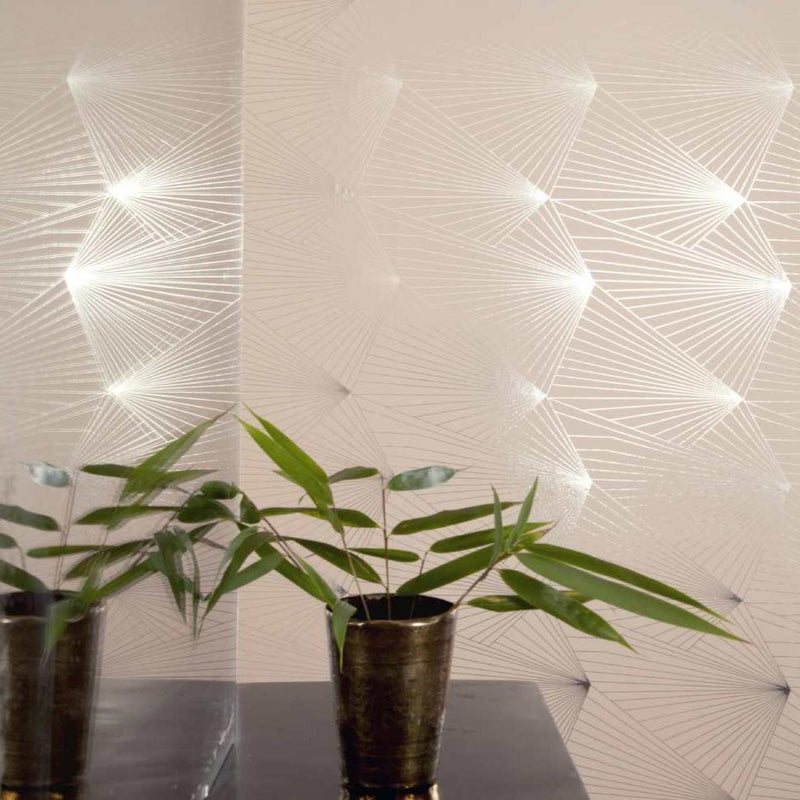 Fan Metallic Wallpaper - Pink & Silver - Erica Wakerly