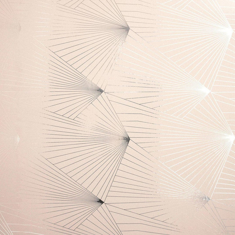 Fan Metallic Wallpaper - Pink & Silver - Erica Wakerly
