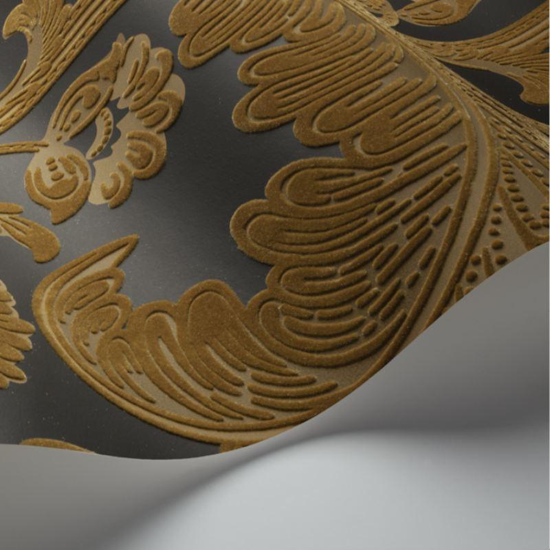 Fanfare Flock Wallpaper - Pearwood Collection - Cole & Son