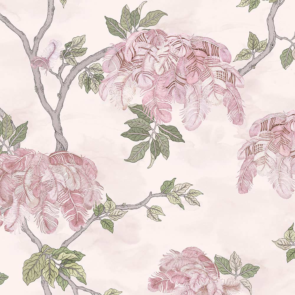 Feather Palm Wallpaper - Rose - Brand Mckenzie