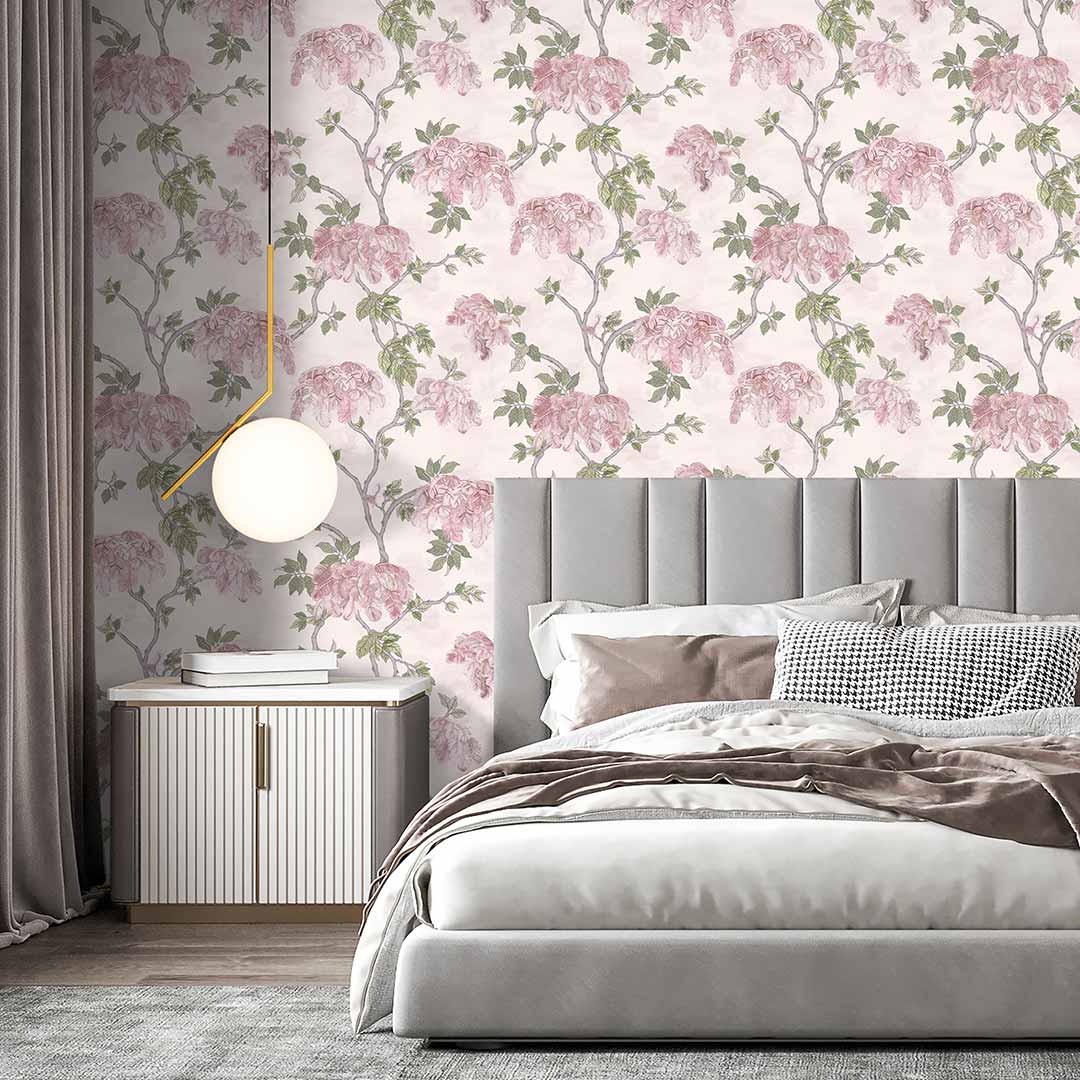 Feather Palm Wallpaper - Rose - Brand Mckenzie