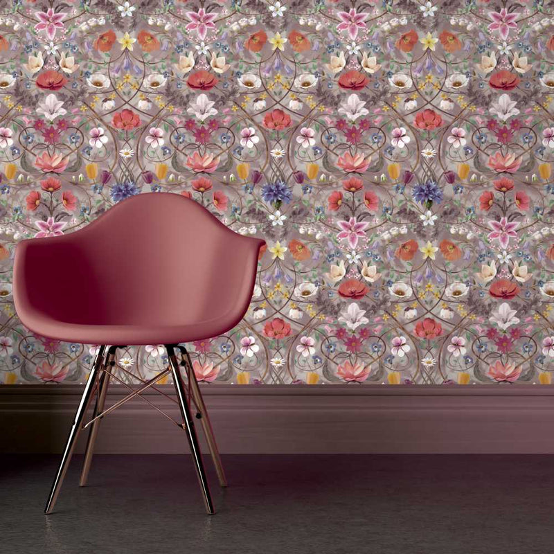 Flora Botanica Wallpaper - Dusk - Carmine Lake