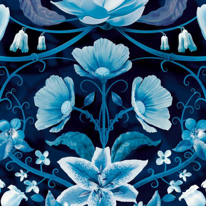 Flora Botanica Wallpaper - Midnight - Carmine Lake