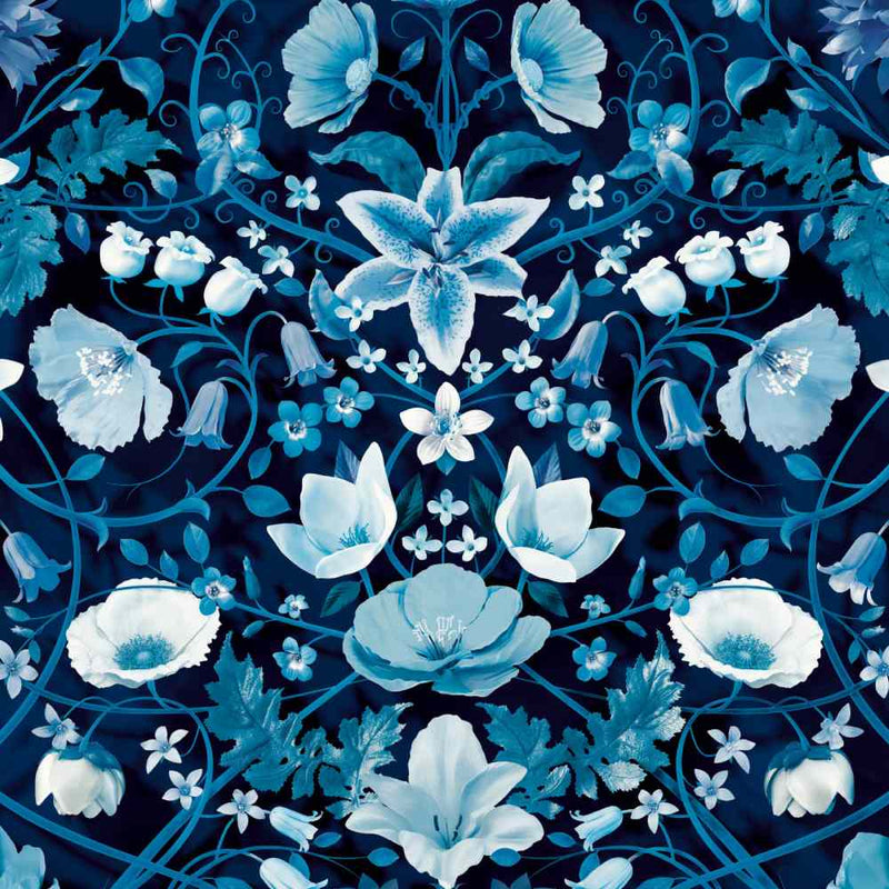 Flora Botanica Wallpaper - Midnight - Carmine Lake