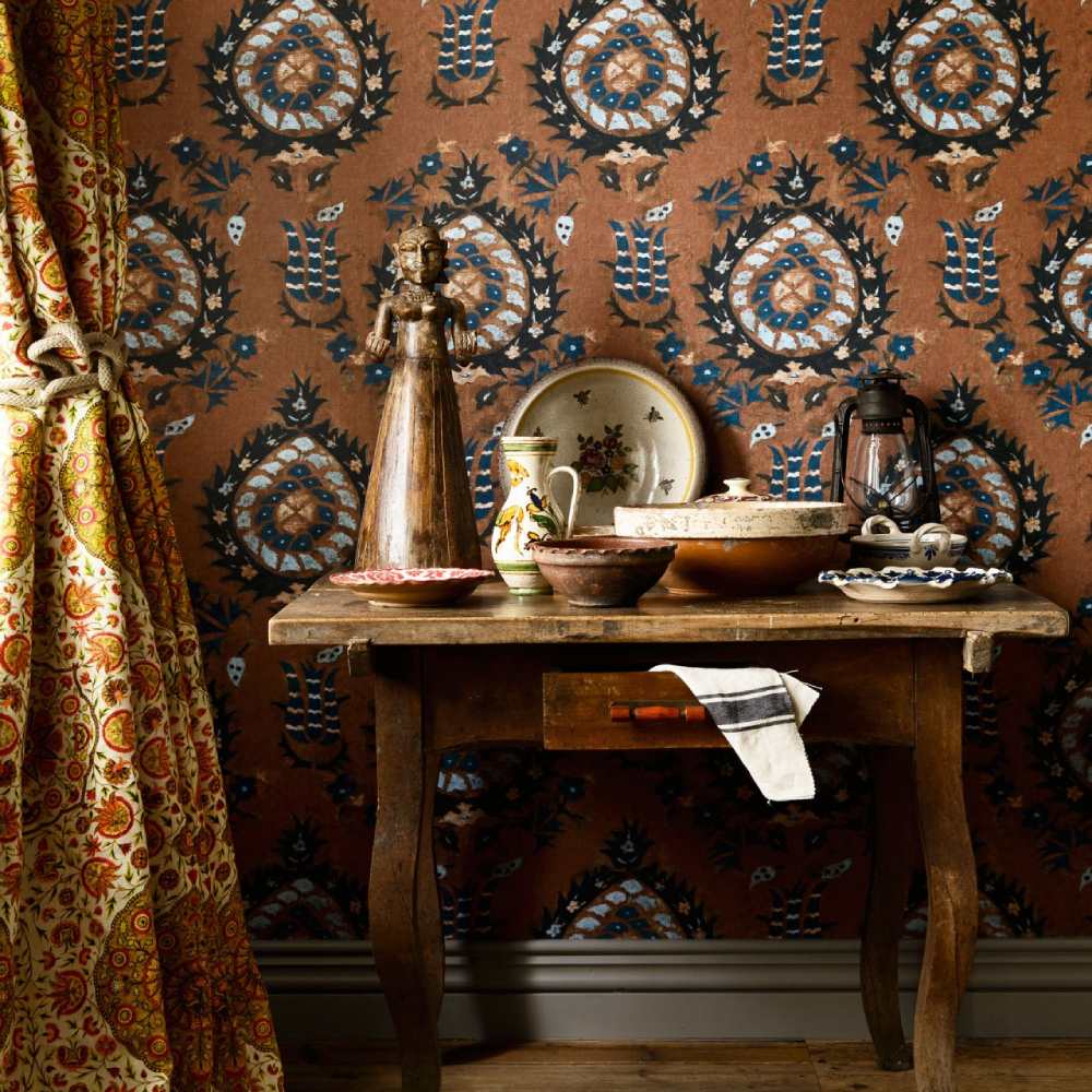 Flourish Sienna Wallpaper - Set of 3 Rolls - MINDTHEGAP