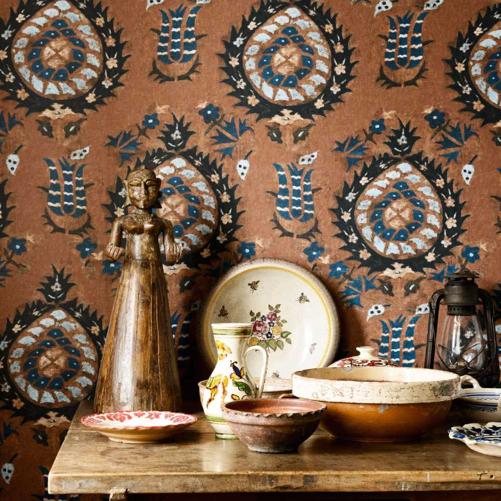 Flourish Sienna Wallpaper - Set of 3 Rolls - MINDTHEGAP