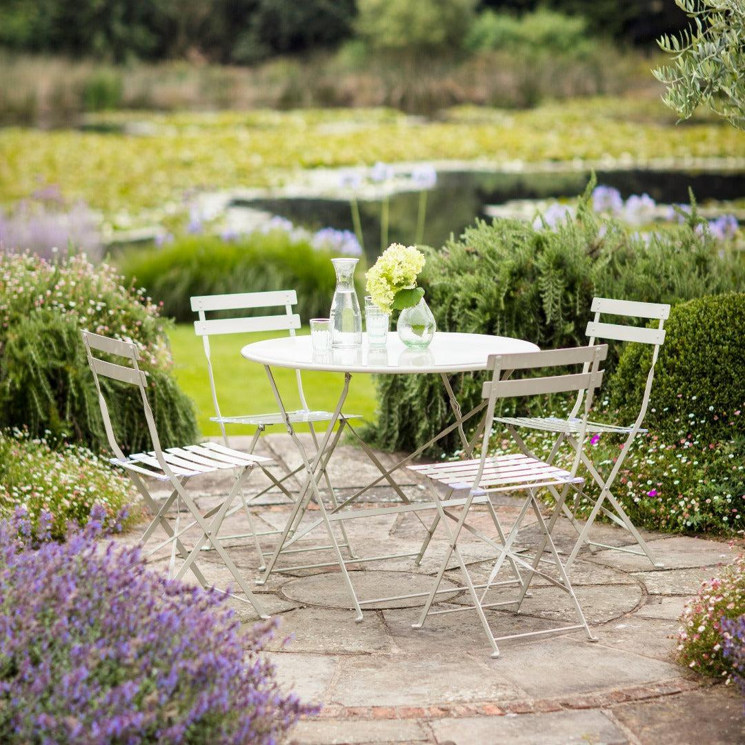 Folding Bistro Table & 4 Chair Set Clay