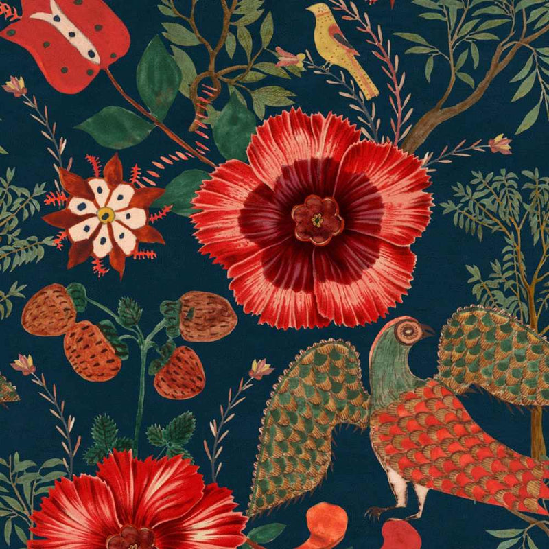 Folk Szekely Dark Wallpaper - Set of 3 Rolls - MINDTHEGAP