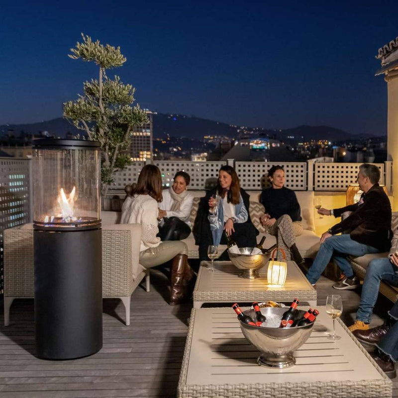 Freestanding Cylindrical Glass Patio Heater - Le Feu