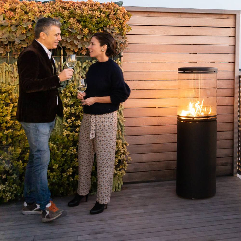 Freestanding Cylindrical Glass Patio Heater - Le Feu
